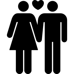 Couple of man and woman in love icon