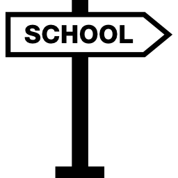 segnale della freccia della scuola icona
