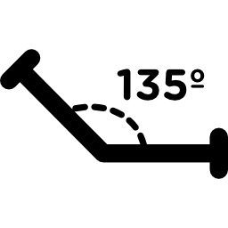 Obtuse angle of 135 degrees icon