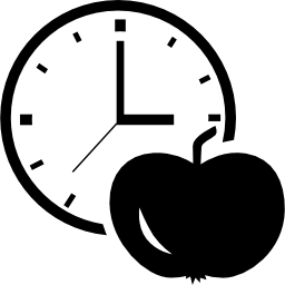 pomme et horloge Icône