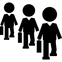 Teachers group walking with portfolios icon