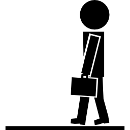 Teacher walking with briefcase in hand icon