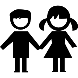 pareja de niños icono