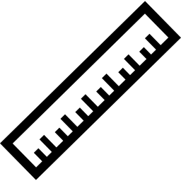 liniaal in diagonale positie icoon
