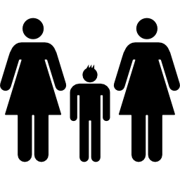 Women couple with a boy icon