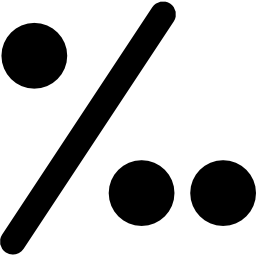 Percent for hundred mathematical symbol icon