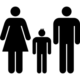grupo familiar de tres icono