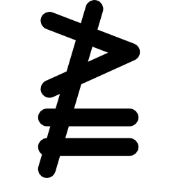 símbolo matemático ni mayor ni exactamente igual icono