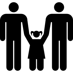 Men couple with a daughter icon