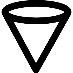 forma de cono invertido icono