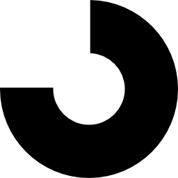 cirkeldiagram van driekwart icoon