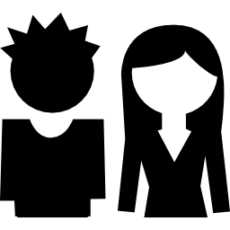 studenten paar een jongen en een meisje icoon