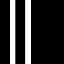 símbolo de interfaz de diseño con barras laterales izquierdas icono