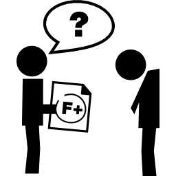 Teacher asking a student about bad test result icon