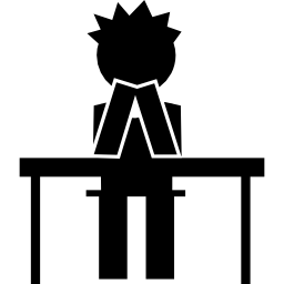 estudiante en clase icono