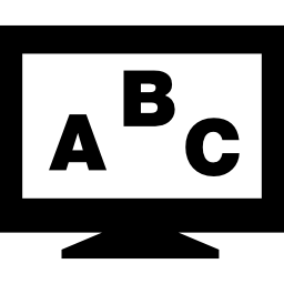 Screen with abc icon