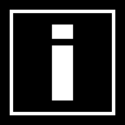 symbole d'information dans un carré Icône