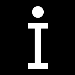 símbolo de información en un cuadrado icono