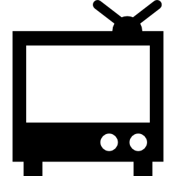 Television monitor with small antenna on top icon