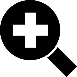 Zoom in interface symbol of a magnifier with a plus sign icon