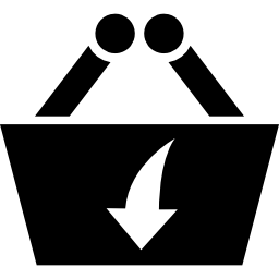 símbolo de interface comercial na cesta Ícone