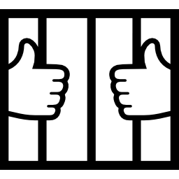 handen van een persoon in de gevangenis icoon