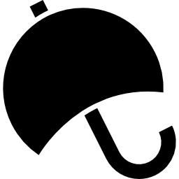 paraplu zwarte afgeronde vorm icoon