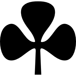 Clover trefoil leaf black shape silhouette icon