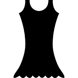 Short black female dress shape icon