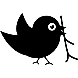 uccello con rametto nel becco icona