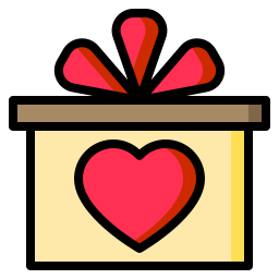 pudełko na serce ikona