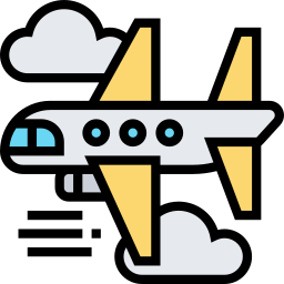 vuelo en avion icono