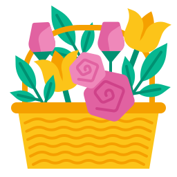 Flower basket icon