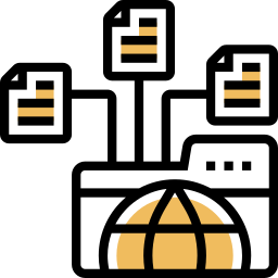 red de carpetas icono