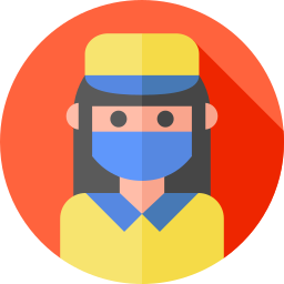 Delivery woman icon