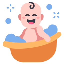 Baby bath tub icon