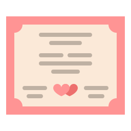 Marriage certificate icon