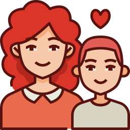 Mother and son icon