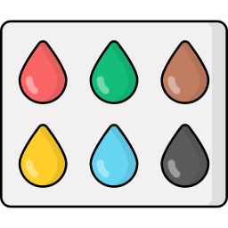 muestra de color de cabello icono