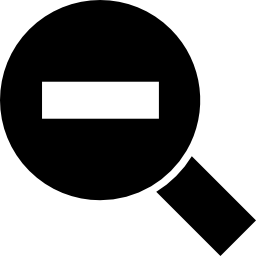 rimpicciolisci il simbolo dell'interfaccia di una lente d'ingrandimento con il segno meno icona