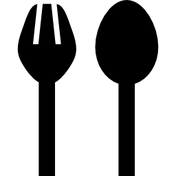 silhouettes de fourchette et cuillère des outils à manger Icône