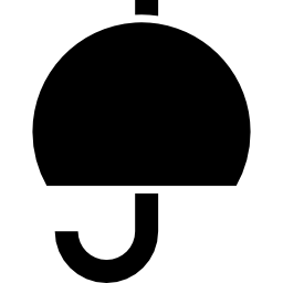 Umbrella of circular shape icon