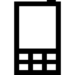 diseño recto de teléfono móvil con seis botones. icono