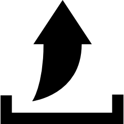 Upload interface symbol with up arrow icon