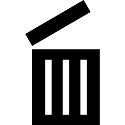 Opened trash can interface symbol icon