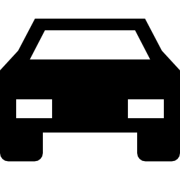 Sportive car frontal silhouette icon