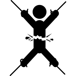 Tied person of legs and arms icon