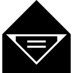 Opened letter envelope from back view icon