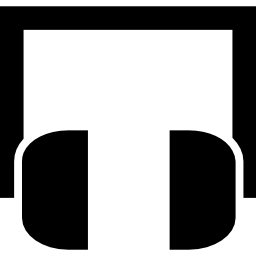 słuchawki o prostej górnej części ikona