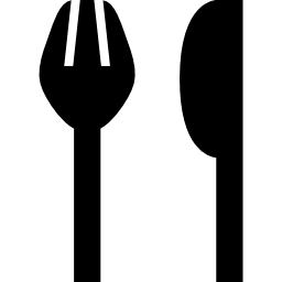 Fork and knife silhouettes icon